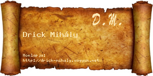 Drick Mihály névjegykártya